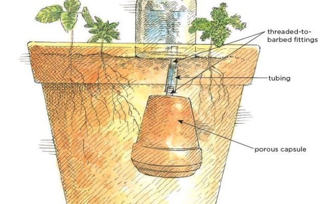 Irriguer avec des artefacts en argile cuite